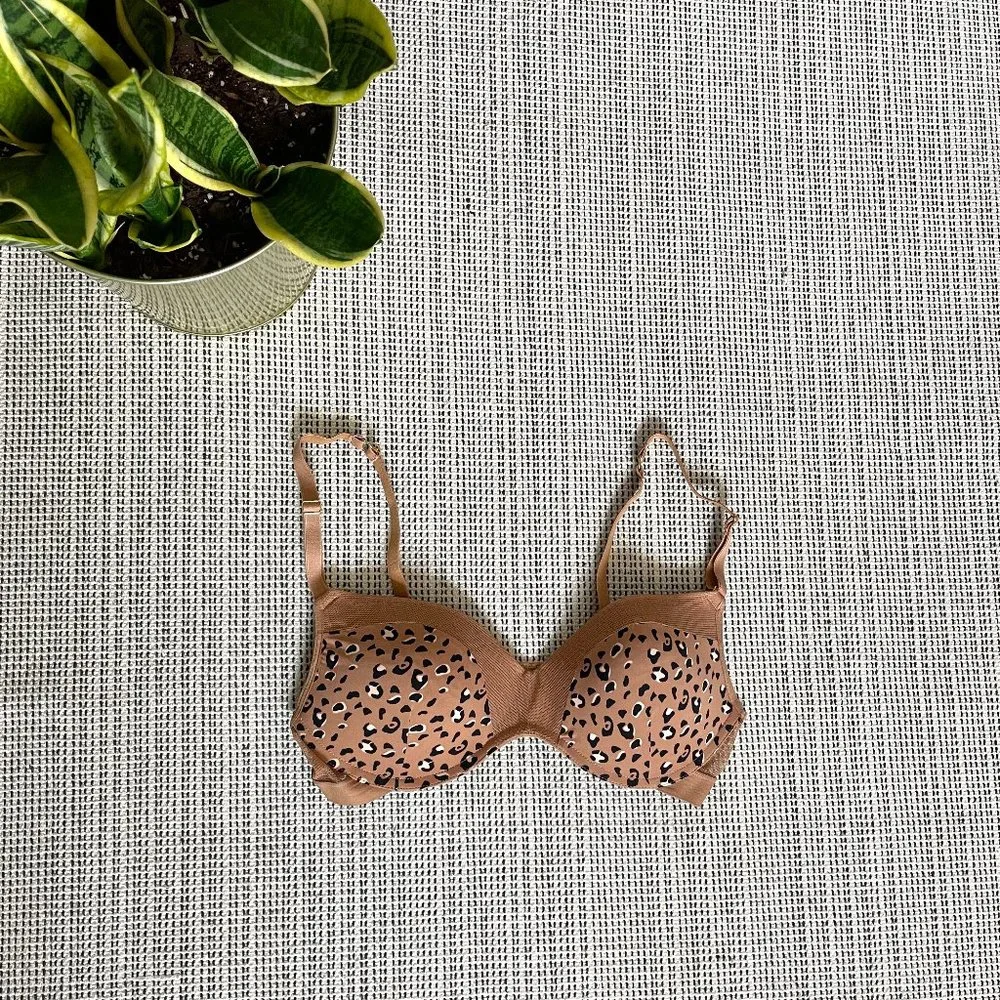 NWOT Lively Latte Leopard No-Wire Push-Up - Picture 3 of 9